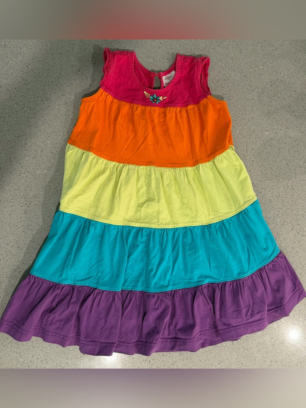 Hanna Andersson Bright Rainbow Tiered Dress